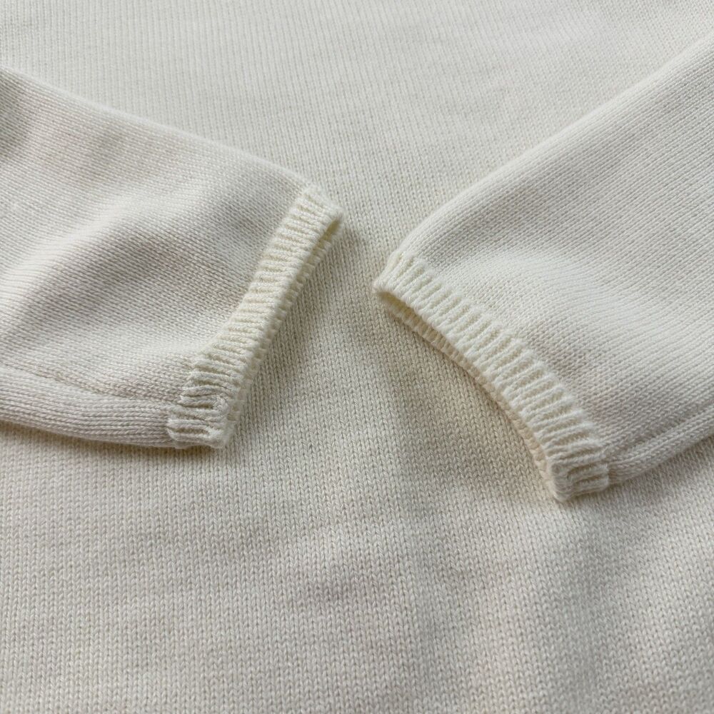 Charlie's T-Shirts Vail Women's Sweater M Cream Cotton Knit Crew Neck Après-Ski - Picture 5 of 12